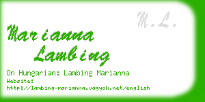 marianna lambing business card